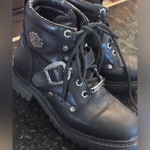 Harley Davidson leather motorcycle boots, women's size 7 black